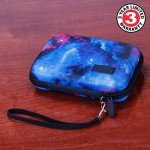 USA GEAR Hard Shell Electronic Organizer Travel Case 7.5 Inch - GPS Cases with Accessory Pocket and Water Resistant Exterior Compatible with Garmin GPS, Chargers, and More Electronics - Galaxy