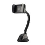 LAX Gadgets Car Phone Mount, Black, Suction Cup for Windshield or Dashboard, Compatible with iPhone 13, 12, 11, Samsung Galaxy S20, Note 8, GPS Devices
