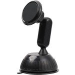 SALEX Magnetic Phone Mount with Suction Cup for Car Dashboard, Windshield. Black Cell Phone Holder in Car. Universal Adjustable, Rotatable Mobile Phone Bracket for Gadgets, Smartphones, Tablets, GPS.