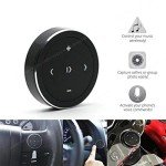 YuYue Electronic Wireless Bluetooth Media Button Remote Selfie Control Car Motorcycle Steering Wheel Music for iPhone or Android with Mount