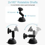 SALEX Magnetic Phone Mount with Suction Cup for Car Dashboard, Windshield. Black Cell Phone Holder in Car. Universal Adjustable, Rotatable Mobile Phone Bracket for Gadgets, Smartphones, Tablets, GPS.