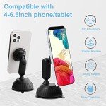 SALEX Magnetic Phone Mount with Suction Cup for Car Dashboard, Windshield. Black Cell Phone Holder in Car. Universal Adjustable, Rotatable Mobile Phone Bracket for Gadgets, Smartphones, Tablets, GPS.