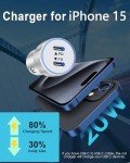 iPhone 15 Car Charger,2Pack 40W Dual Port Fast USB C Car Charger Fast Charging PD3.0 Car Charger for iPhone 15/15 Pro/15 Pro Max/15 Plus,iPad Pro/iPad Air/Mini 6/iPad 10,Samsung Galaxy S23/S22/S21