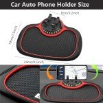 Balekotty Multifunction Car Anti-Slip Mat with Auto Phone Holder, Dashboard Mat with Universal Car Phone Mount, Silicone Pad for Phones, Keys, Gadgets