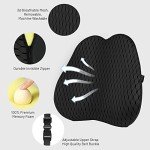 LARROUS Lumbar Support Pillow for Car and Office Chair, Back Support Pillow for Car Seat, Memory Foam Back Cushion for Low Back Support and Pain Relief (Black)