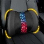 Lumbar Support Pillow for Car, Memory Foam Lumbar Pillow for Lower Back Pain Relief - Back Cushion for Driving, Chair Support for Car-Office Chair, Wheelchair - Black