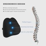 LARROUS Lumbar Support Pillow for Car and Office Chair, Back Support Pillow for Car Seat, Memory Foam Back Cushion for Low Back Support and Pain Relief (Black)