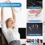 Lumbar Support Pillow for Car, Memory Foam Lumbar Pillow for Lower Back Pain Relief - Back Cushion for Driving, Chair Support for Car-Office Chair, Wheelchair - Black