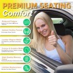 kingphenix Car Seat Cushion with Back Support Pillow: Enhanced Comfort Memory Foam Design for Pain Relief, Ideal for Drivers and Office Use - Ergonomic Lumbar Comfort for Long Sitting - Black