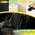 kingphenix Car Seat Cushion with Back Support Pillow: Enhanced Comfort Memory Foam Design for Pain Relief, Ideal for Drivers and Office Use - Ergonomic Lumbar Comfort for Long Sitting - Black