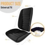 kingphenix Car Seat Cushion with Back Support Pillow: Enhanced Comfort Memory Foam Design for Pain Relief, Ideal for Drivers and Office Use - Ergonomic Lumbar Comfort for Long Sitting - Black
