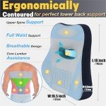 Allaboutsla Lumbar Support Pillow for Car, Comfy Memory Foam Back Support for Office Chair - Lumbar Pillow for Back Pain Relief, Back Support for Car-Office Chair, Wheelchair, Desk Chairs - Gray&Navy
