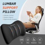 GEEYONTEK Car Seat Cushion with Neck Pillow & Lumbar Support Back Pain Relief Pillow Memory Foam, Ergonomic Car Pillow for Driving Seat Office Chair-3 Pcs, Black