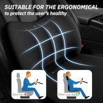 GEEYONTEK Car Seat Cushion with Neck Pillow & Lumbar Support Back Pain Relief Pillow Memory Foam, Ergonomic Car Pillow for Driving Seat Office Chair-3 Pcs, Black