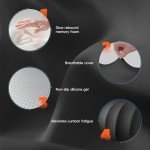 GEEYONTEK Car Seat Cushion with Neck Pillow & Lumbar Support Back Pain Relief Pillow Memory Foam, Ergonomic Car Pillow for Driving Seat Office Chair-3 Pcs, Black