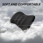 GEEYONTEK Car Seat Cushion with Neck Pillow & Lumbar Support Back Pain Relief Pillow Memory Foam, Ergonomic Car Pillow for Driving Seat Office Chair-3 Pcs, Black