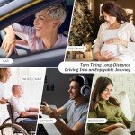 GEEYONTEK Car Seat Cushion with Neck Pillow & Lumbar Support Back Pain Relief Pillow Memory Foam, Ergonomic Car Pillow for Driving Seat Office Chair-3 Pcs, Black