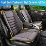 Car Seat Cushion with Back Support Pillow: Front Back Cushion & Seat Cushion Set, Comfy Memory Foam Driving Cushion for Back-Sciatica Pain Relief, Seat Pad Suitable for Car, Truck, SUV - Dark Grey
