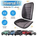 Car Seat Cushion with Back Support Pillow: Front Back Cushion & Seat Cushion Set, Comfy Memory Foam Driving Cushion for Back-Sciatica Pain Relief, Seat Pad Suitable for Car, Truck, SUV - Dark Grey