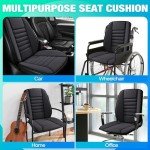 MYFAMIREA Car Seat Cushion and Lumbar Support Pillow 1.2'' Thick Memory Foam Desk Chair Cushion Back Support for Automotive Seat Driver, Travel, Leg Back Pain Relief, Washable Adjustable, Dark Gray