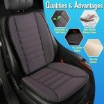 Car Seat Cushion with Back Support Pillow: Front Back Cushion & Seat Cushion Set, Comfy Memory Foam Driving Cushion for Back-Sciatica Pain Relief, Seat Pad Suitable for Car, Truck, SUV - Dark Grey