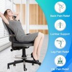 MYFAMIREA Car Seat Cushion and Lumbar Support Pillow 1.2'' Thick Memory Foam Desk Chair Cushion Back Support for Automotive Seat Driver, Travel, Leg Back Pain Relief, Washable Adjustable, Dark Gray