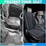 MYFAMIREA Car Seat Cushion and Lumbar Support Pillow 1.2'' Thick Memory Foam Desk Chair Cushion Back Support for Automotive Seat Driver, Travel, Leg Back Pain Relief, Washable Adjustable, Dark Gray