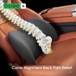 CICIDO+ Car Seat Back Support Lumbar Support Pillow for Car Seat Driver Memory Foam Lower Back Pain Relief Support Deep Surrounding Full Back Support Posture Improve Back Cushion Black