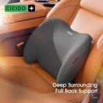 CICIDO+ Car Seat Back Support Lumbar Support Pillow for Car Seat Driver Memory Foam Lower Back Pain Relief Support Deep Surrounding Full Back Support Posture Improve Back Cushion Black