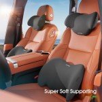 CICIDO+ Car Seat Back Support Lumbar Support Pillow for Car Seat Driver Memory Foam Lower Back Pain Relief Support Deep Surrounding Full Back Support Posture Improve Back Cushion Black