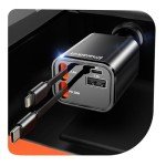 [2025 Ultra-Compact] Retractable Car Charger 4 in 1, 69W Car Phone Charger Compatible with iPhone 16 Car Charger Fast Charging, Car Accessories, Car Charger Adapter for iPhone 16/15/14/13/Galaxy