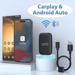 3 in 1 Wireless Carplay, Wireless Carplay and Android Auto with Built in Netflix YouTube Support TF Card, Video Box Plug & Play, Dongle for Factory Wired CarPlay Cars from 2015& iOS10+
