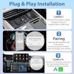 3 in 1 Wireless Carplay, Wireless Carplay and Android Auto with Built in Netflix YouTube Support TF Card, Video Box Plug & Play, Dongle for Factory Wired CarPlay Cars from 2015& iOS10+