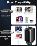 [2025 Ultra-Compact] Retractable Car Charger 4 in 1, 69W Car Phone Charger Compatible with iPhone 16 Car Charger Fast Charging, Car Accessories, Car Charger Adapter for iPhone 16/15/14/13/Galaxy