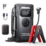 Portable Jump Starter with Air Compressor, TREKURE 150PSI 5000A Car Battery Jump Starter (All Gas/10L Diesel), 12V Jump Box Car Battery Jumper Starter Portable with LCD Display, Lights