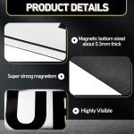 Skyygemm 4 Pcs Security Car Magnetic Signs Reflective Security Heavy Duty Signs for Vehicles Magnetic Truck Waterproof Officers Decals for Patrol(White with Black Border)