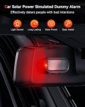Car Solar Power Simulated Dummy Alarm, Car Security Anti-Theft LED Flashing Fake Lamp with Light Sensor, Vehicle Alarm Light for SUV, RV, Truck