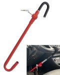 Steering Wheel Lock Anti-Theft Car Device, Dodomes Steering Wheel Pedal Brake Lock Retractable Hook Car Security Products Universal Fit Red