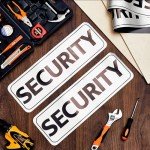 Skyygemm 4 Pcs Security Car Magnetic Signs Reflective Security Heavy Duty Signs for Vehicles Magnetic Truck Waterproof Officers Decals for Patrol(White with Black Border)