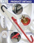 Steering Wheel Lock Anti-Theft Car Device, Dodomes Steering Wheel Pedal Brake Lock Retractable Hook Car Security Products Universal Fit Red