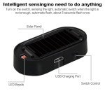 Shudyear Car Solar Power Simulated Dummy Alarm，Anti-Theft LED Flashing Security Light Fake lamp with USB Charger Port，Car Accessories for Most Cars,2PCS (red)