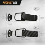 RGOAANC 4PCS Car Bumper Clip Hasp, Bumper Holder Clips, Durable Auto Bumper Security Hook Lock Clips, Car Accessories Front Rear Bumper Fastener Kit Universal for Car (Black+Carbon Fiber, Large)