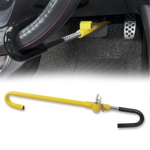 KAYCENTOP Car Steering Wheel to Brake Pedal Lock Auto Security Product Anti-Theft Lock Device Bright Yellow Universal