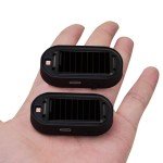 Shudyear Car Solar Power Simulated Dummy Alarm，Anti-Theft LED Flashing Security Light Fake lamp with USB Charger Port，Car Accessories for Most Cars,2PCS (red)