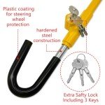 KAYCENTOP Car Steering Wheel to Brake Pedal Lock Auto Security Product Anti-Theft Lock Device Bright Yellow Universal