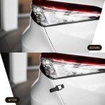 RGOAANC 4PCS Car Bumper Clip Hasp, Bumper Holder Clips, Durable Auto Bumper Security Hook Lock Clips, Car Accessories Front Rear Bumper Fastener Kit Universal for Car (Black+Carbon Fiber, Large)