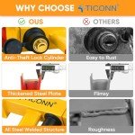 TICONN Universal Wheel Lock, Heavy Duty Tire Lock, Automobile Security Anti Theft Clamp Lock for Car Trailer SUV Motorcycle with 3 Keys (Yellow)