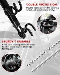 Tevlaphee Steering Wheel Lock Anti-Theft Car Device Heavy Duty Security Car Lock Antitheft Locking Devices Great Deterrent Adjustable Car Wheel Lock Anti Theft for Vehicle Truck with 3 Keys(Black)