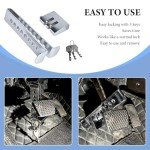 DXNQ General Car Anti-Theft Brake Clutch Lock, Portable 8 Holes Brake Pedal Lock with 3 Keys, Stainless Steel Auto Clutch Vehicle Security Protection Safety Lock, Car Accessories