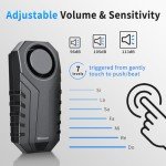 WSDCAM 113dB Loud Anti Theft Vibration Sensor Alarm Systems for Electric Bike Motorcycle Golf Car Trailer Mailbox Garage Door Waterproof Home Security Bike Accessories Bike Alarm with Remote